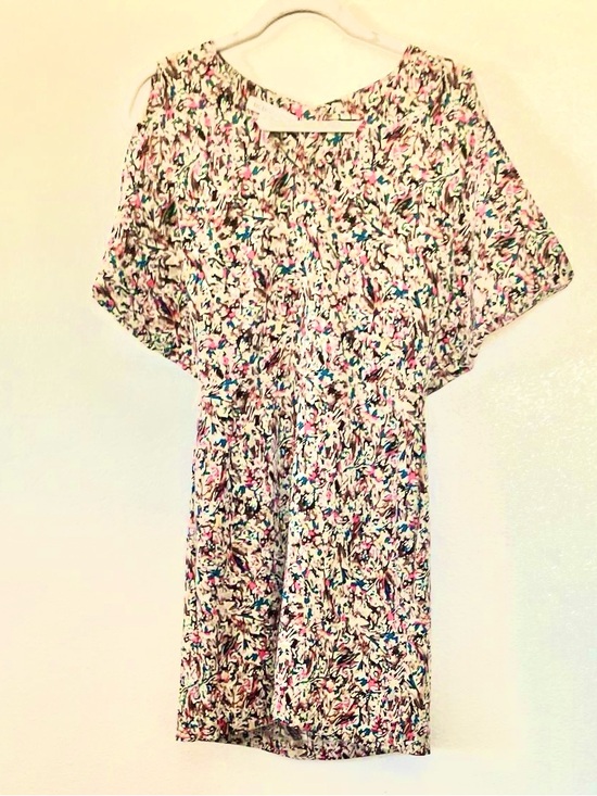 BCBGeneration Dresses & Skirts - BCBGeneration Kimono Open Back Mini Dress Brush Strokes Colorful Slit Slv Size 2